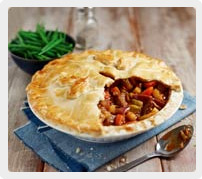 Beef, vegetable and ale pie